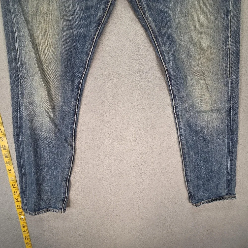 Levis‎ 512 Jeans Mens Selvedge Med Wash Blue Slim Tapered Whiskers Fits 30x28